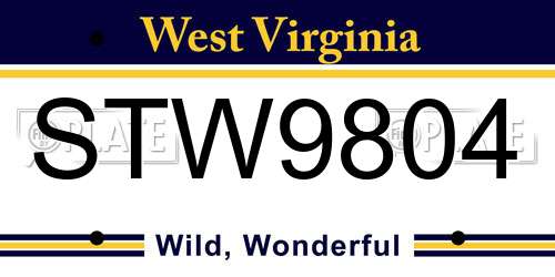 STW9804 West Virginia License Plate