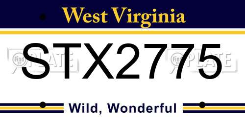 STX2775 West Virginia License Plate