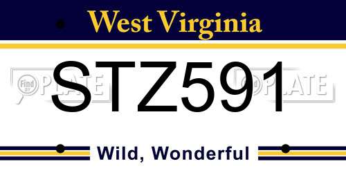 STZ591 West Virginia License Plate