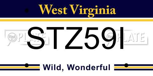 STZ59I West Virginia License Plate