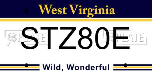 STZ80E West Virginia License Plate