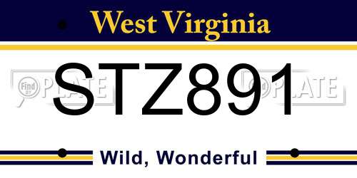 STZ891 West Virginia License Plate