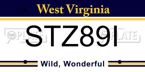 STZ89I West Virginia License Plate