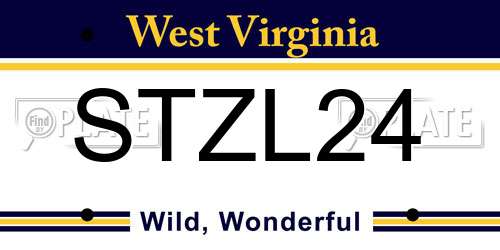 STZL24 West Virginia License Plate