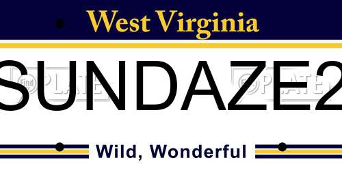 SUNDAZE2 West Virginia License Plate