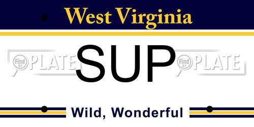 SUP West Virginia License Plate