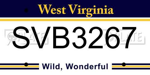SVB3267 West Virginia License Plate