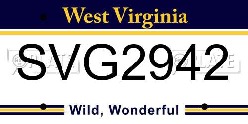 SVG2942 West Virginia License Plate