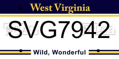 SVG7942 West Virginia License Plate