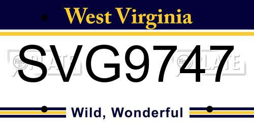 SVG9747 West Virginia License Plate