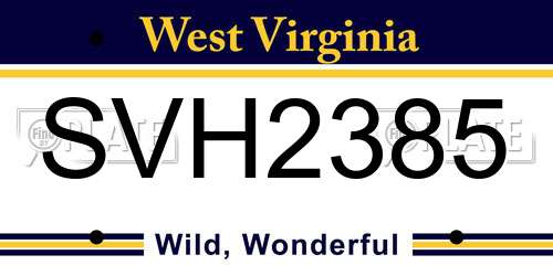 SVH2385 West Virginia License Plate