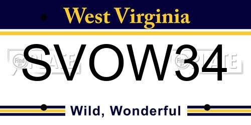 SVOW34 West Virginia License Plate