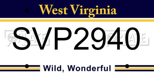 SVP2940 West Virginia License Plate