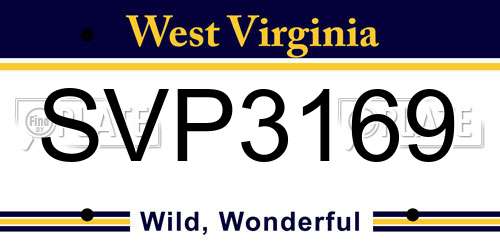 SVP3169 West Virginia License Plate