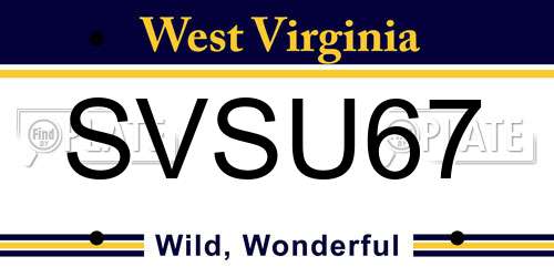 SVSU67 West Virginia License Plate