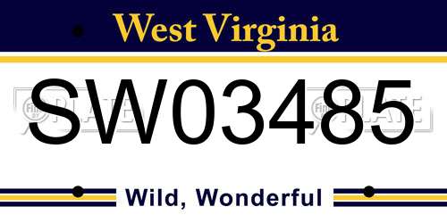 SW03485 West Virginia License Plate