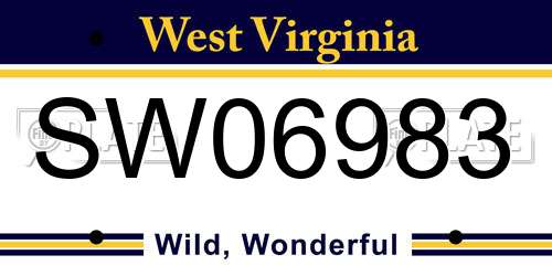 SW06983 West Virginia License Plate