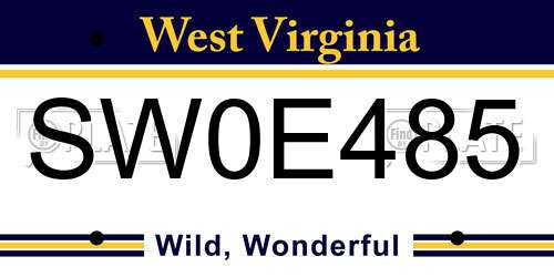 SW0E485 West Virginia License Plate