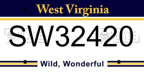 SW32420 West Virginia License Plate