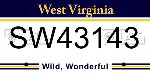 SW43143 West Virginia License Plate