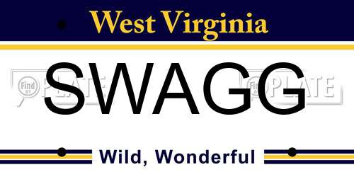 SWAGG West Virginia License Plate