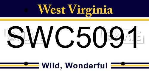 SWC5091 West Virginia License Plate