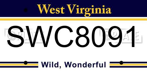 SWC8091 West Virginia License Plate