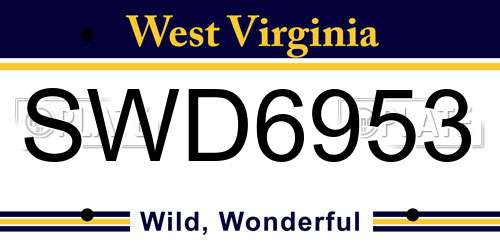 SWD6953 West Virginia License Plate