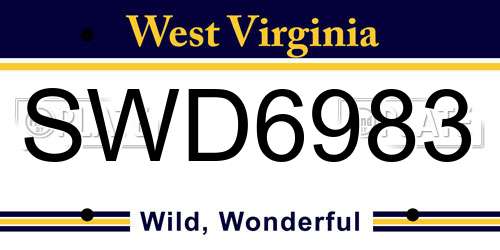 SWD6983 West Virginia License Plate