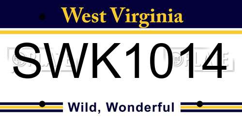SWK1014 West Virginia License Plate