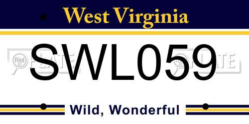 SWL059 West Virginia License Plate