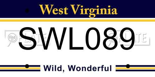SWL089 West Virginia License Plate