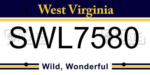 SWL7580 West Virginia License Plate
