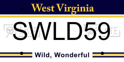 SWLD59 West Virginia License Plate
