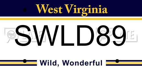 SWLD89 West Virginia License Plate
