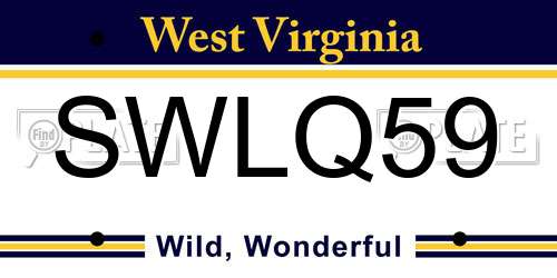 SWLQ59 West Virginia License Plate
