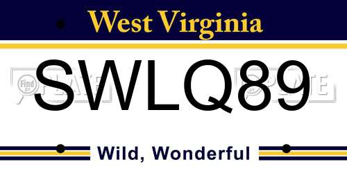 SWLQ89 West Virginia License Plate