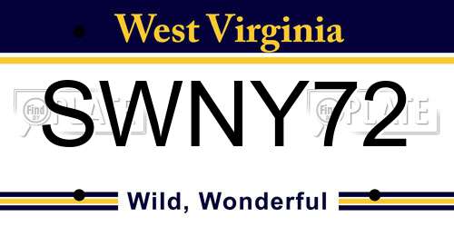 SWNY72 West Virginia License Plate