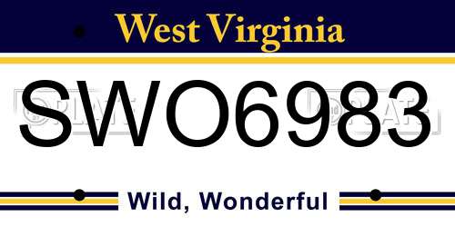 SWO6983 West Virginia License Plate