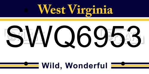 SWQ6953 West Virginia License Plate