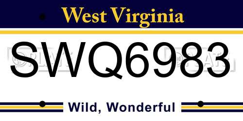 SWQ6983 West Virginia License Plate