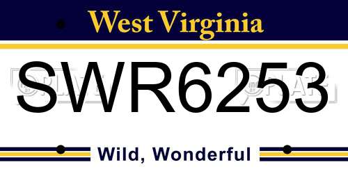 SWR6253 West Virginia License Plate