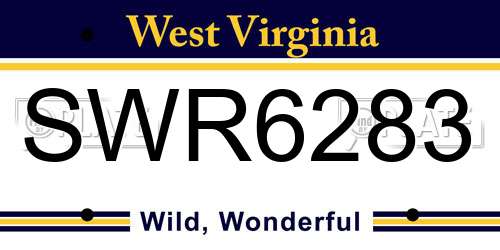 SWR6283 West Virginia License Plate