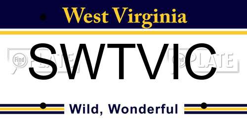 SWTVIC West Virginia License Plate