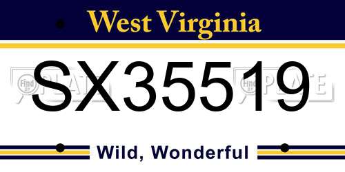 SX35519 West Virginia License Plate