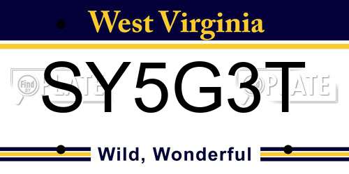 SY5G3T West Virginia License Plate
