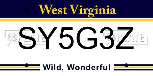 SY5G3Z West Virginia License Plate