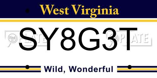 SY8G3T West Virginia License Plate