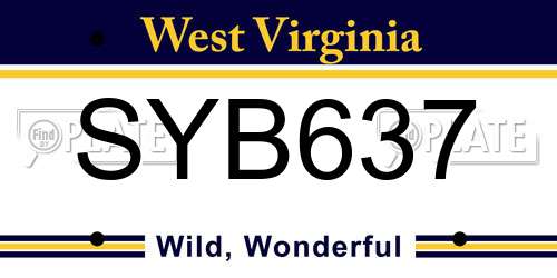 SYB637 West Virginia License Plate