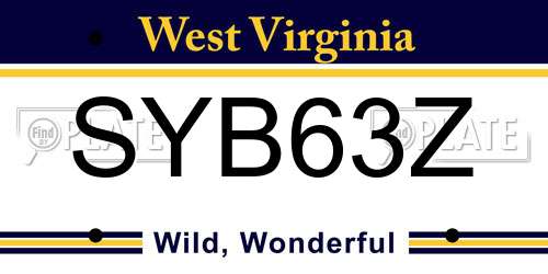 SYB63Z West Virginia License Plate